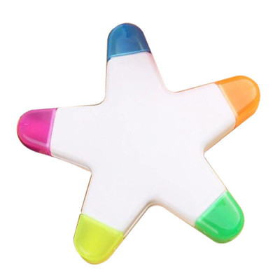 Star 5-color highlighter, five-color pen, fluorescent color, magic star marking promotional material