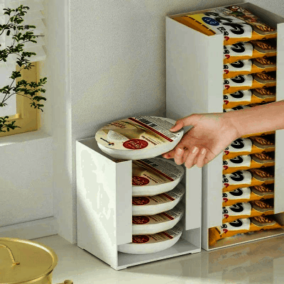 Ramyeon/Storage Box/Packed Ramen/Box Organizer/Storage/Trays/Instant Rice/Food/Reading Room/Store