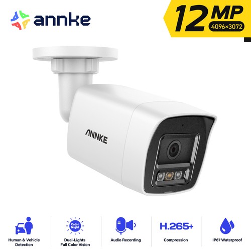 ANNKE 12MP Color Night PoE IP Security Surveillance Camera AI Human Detection