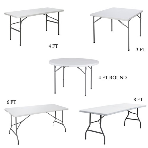 3/4/6/8 FT Plastic Folding Table Portable Picnic Camping Table Indoor Outdoor