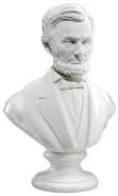 3" Civil War President Abe Abraham Lincoln Mini White Bust