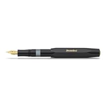 Kaweco PISTON SPORT CLASSIC Black/Gold I Premium Plastic Fountain Pen for Ink Bottles with Transparent Ink Window in Nostalgic Box I Exclusive Piston Filler 13 cm I Nib: BB (Extra Broad)