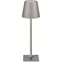 Cilio Sole LED Table Lamp with Touch Sensor, Dimmable with Memory Function, Up to 13 Hours of Lighting Time, for Indoor and Outdoor Use, Metal/Plastic, 13.75" H, 4.25" Diameter, Gray