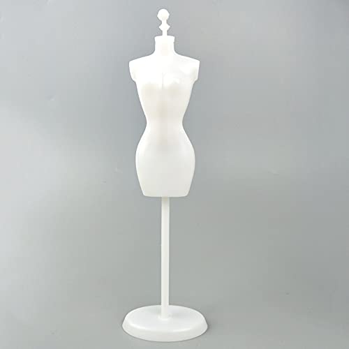 Display Holder Support for Barbie Doll Clothes Outfit Dress Mannequin Model Stand for Barbie Dollhouse 16 Dolls Accessories Color: New White