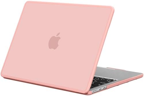 BlueSwan Anti-Cracking Hard Shell Case Compatible with MacBook Air 15 inch, M4 M3 M2 2025 2024 2023 Model A3114 A2941, Anti-Fingerprint Soft TPU Bumper  PC for Air 15 Laptop, Frosted Baby Pink