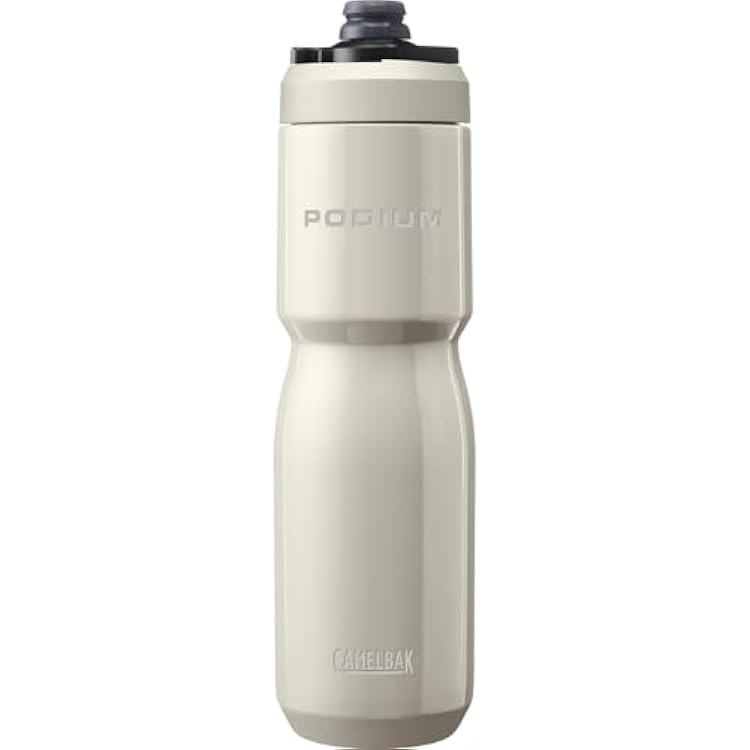 CamelBak Podium Steel Insulated Stainless Steel Bike Water Bottle, LongLasting Cold Hydration for Cycling Performance, 22oz, Stone