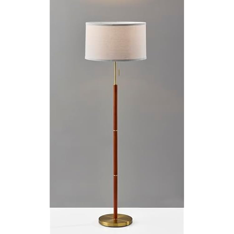 Walnut Brass Floor Lamp