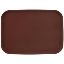 G.E.T. NS-1014-BR BPA-Free Non-Slip Plastic Rectangular Serving Tray, 10" x 14", Brown