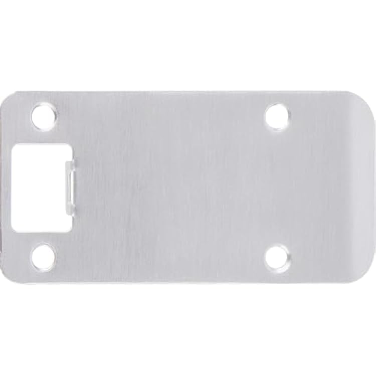 Round Corner Extended Lip Strike Plate, 2-14 x 4, 4-12 Overall Length, Satin Chrome by Stone Harbor Hardware