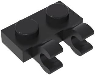 BrickBuddy Gobricks GDS-816 Plate Special 1 x 2 with Clips Horizontal (Thick U-Clips) 50PCS Compatible with Lego Toy 11476 65458 DIY Parts and MOC Components for Major Brick Brands Color:Black 26