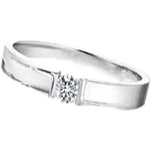 Silver Rings for Women Thumb, Bridal Rings for Women with Ladies' 0.1Ct Diamond & Men's 0.2Ct Diamond Pt950 and 9K/14K/18K White Gold