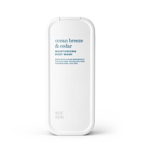 Ocean Breeze & Cedar Body Wash, Sulfate-Free, Moisturizing and Hydrating Formula for Women & Men,18 fl oz pack of 1, Ocean Breeze & Cedar