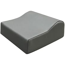 Grey Small Contour Bi-Cast Leather Tanning Bed Pillow, Head Rest with Neck Support