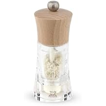 Manual Wet Salt Mill in Wood and Acrylic, Natural, 14 cm - 5,5in.