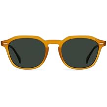 RAEN - Clyve - Mens Classic Round Sunglasses UV Protection - Honey/Green Polarized Lens (Size 52 MM) - Polarized Lenses