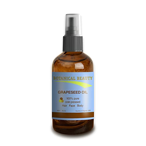 Botanical Beauty Grapeseed Oil, 100% Pure, Cold Pressed.. 2 oz-60 ml