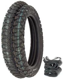 IRC GP-110 Dual Sport Tire Set Compatible with Honda XR250L 72-73 XR650L | SL350K - Tires Tubes and Rim Strips