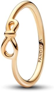 PANDORA Infinity Knot Ring - Iconic Knot Ring - Gold-Plated Ring for Women - Layering or Stackable Ring - 14k Gold - No Gift Box - Size 5
