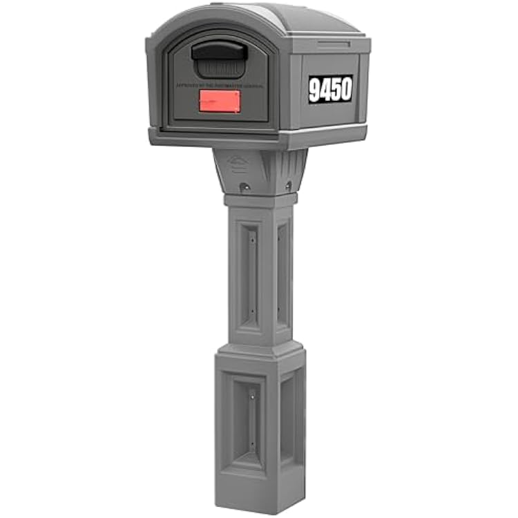 Simplay3 USPS T4 Extra Large Capacity XL Mailbox and Post Cover with Durable Double-Wall Construction, Weather-Resistant Design, Steel Gray, Made in The USA