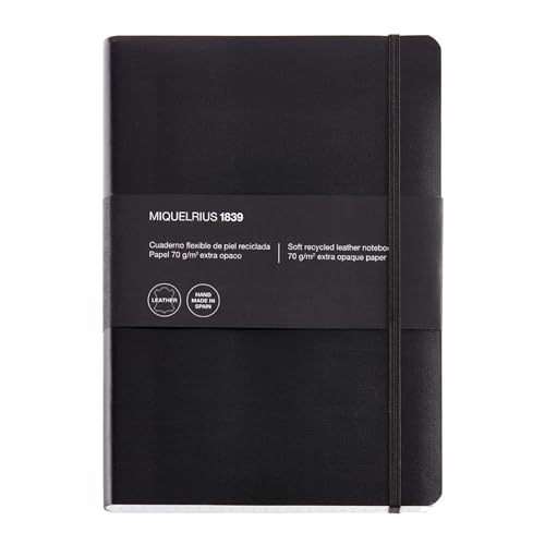 Basicos Mr 10410 Flexible Skin Notebook 4th 300 Sheets Squared with Index with Rubber, Black