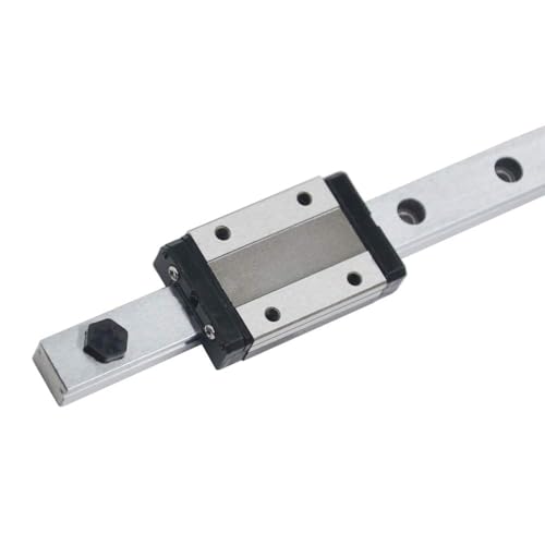 Iverntech 100mm MGN12 Linear Rail Guide with MGN12H Stainless Steel Black Carriage Block for Ender 3, Corexy, Tronxy, Delta Kossel 3D Printers Upgrades and CNC Machine