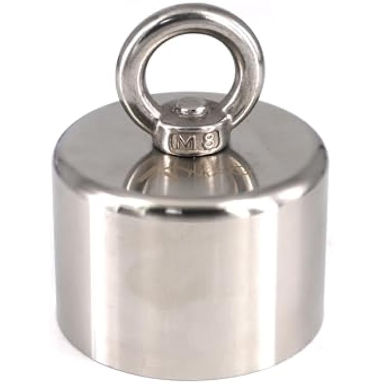 2500 Lb Strong Fishing Magnet 360 Degree - Powerful Neodymium N52 Magnet - Magnetic Salvage for Fishing and Treasure Hunting in Rivers, Oceans & Lakes