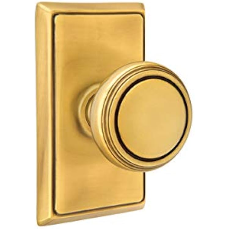 Emtek Privacy Set, Rectangular Rosette, Norwich Knob, French Antique US7