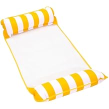 Aqua Original 4-in-1 Monterey Hammock Pool Float & Water Hammock Multi-Purpose, Inflatable Pool Floats for Adults Patented Thick, Non-Stick PVC Material Golden Sunshine