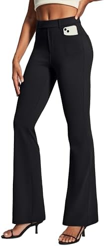 IUGA Womens Dress Pants Bootcut Business Casual Work Pants with Pockets Stretchy Slacks Pull On Trousers Office