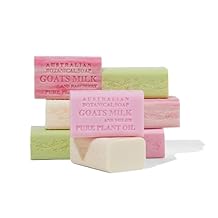 Australian Botanical Soap Goat Milk Soap Collection, 6.6 oz Bars, Goats Milk with Shea, Pink Melon, Lemongrass, and Raspberry, Organic African Shea Butter, 2 Bars of Each - Variety Pack of 8