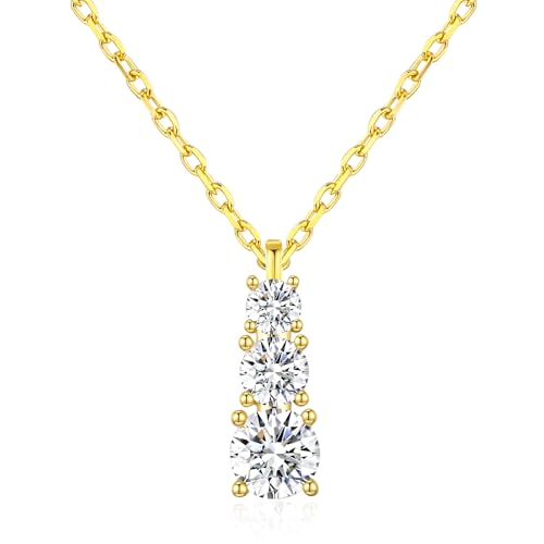 SBLING Platinum-Plated or 18K Gold Plated Cubic Zirconia Pendant Necklace for Women