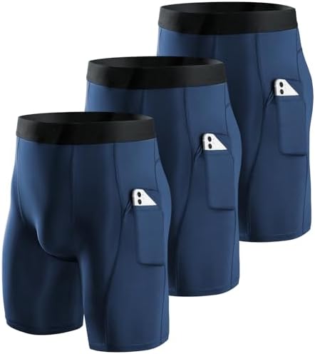 Niksa Compression Shorts Men 2/3 Pack, Compression Underwear for Men Athletic Shorts, Running Workout Fitness Shorts
