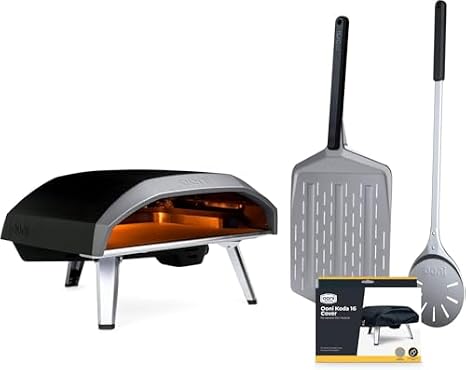 Ooni Koda 16 Propane Gas Pizza Oven - Ultimate Pizza Oven Bundle - Includes 14" Perforated Pizza Peel, Turning Peel and Koda 16 Cover