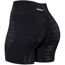 AUROLA Serpent Seamless Scrunch Workout Shorts for Women,Tummy Control Squat Proof Ribbed Thick Active Gym Short