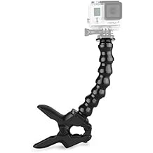 Clamp Mount with Adjustable Gooseneck for Gopro Hero 8/7/ 6/5/ 4/3+/ 3/2/ 1, Hero 2018, Session, Fusion, DJI Osmo Xiaomi Yi Camera