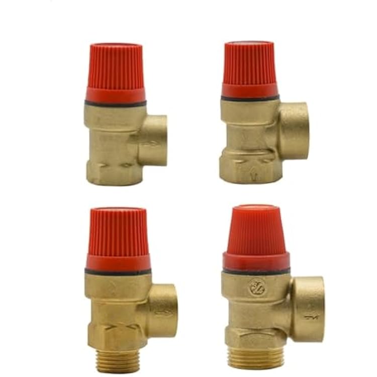 Brass Safety Valve Drain Relief Switch For Water Heater 12 34 Brass Safety Valve1l2 Female x Male,1.5 Bar