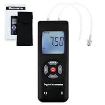 Manometer, Professional Air Pressure Meter, Digital Manometer Gas Pressure Gauge Tester, 11 Units with Backlight, Suitable for Differential Pressure of 1-2 Pipes Air Condition System Measurement