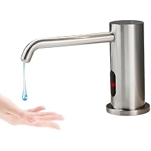 Automatic Soap Dispenser Touchless for Kitchen and Bathroom, Sink Built in Commercial Electric Soap Dispenser,Upgraded Infrared Sensors Brass Material, with Bottle and Pump 33.81oz/1000ml