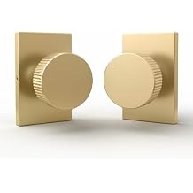 Mega Handles Ribba Dummy Door Handles - 2 Pack Heavy Duty Gold Door Handle, Non-Turning Door Handle for Hallway, Closet & French Doors, Single Side, Fits All Standard Doors - Satin Brass