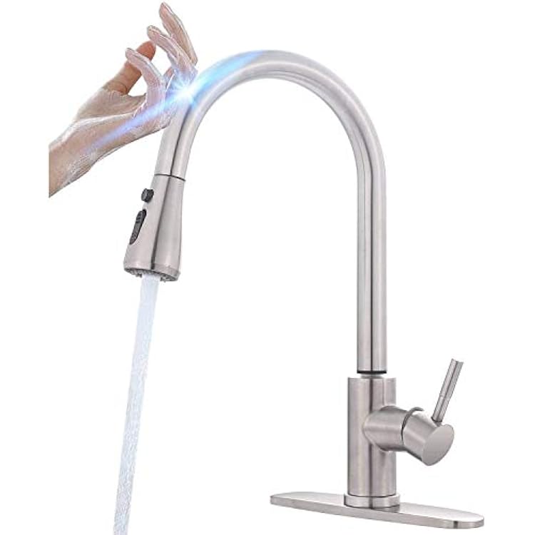 Smart Touch Faucet for Kitchen Sink : MSTJRY Touch Kitchen Faucets with Pull Down Sprayer Touch Kitchen Faucet-Stainless Steel Touch FaucetBrushed Stainless Steel