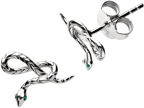 Awe Inspired Snake Stud Earring Pair | Sterling Silver