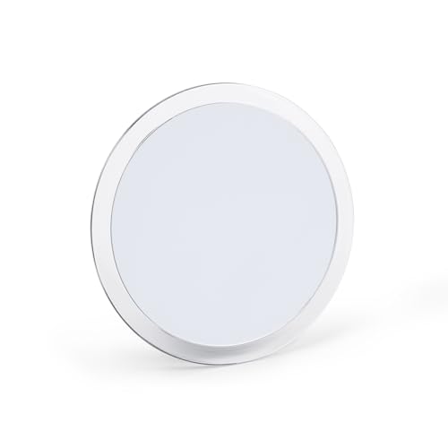 Jerdon Portable Travel Makeup Mirror 9 Diameter Frame with 5X Magnification Suction Cups Allow Wall Mounting Travel Case Included Model JSC5