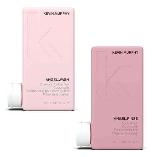 KEVIN.MURPHY ANGEL.WASH & RINSE - Restorative Shampoo & Hair Repair Conditioner - For Fine Coloured Hair - Colour Safe Conditioner - Sulphate & Paraben Free - 250 mL  8.4 fl oz - 2 Pack