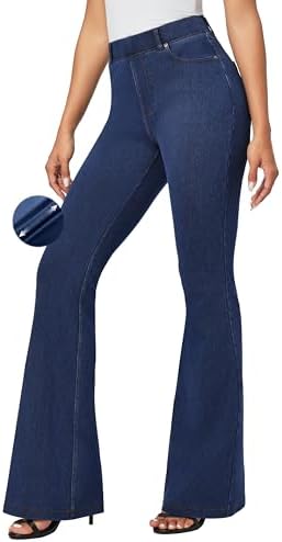 IUGA Bell Bottom Jeans for Women High Waist Stretchy Pull On Bootcut Sweatpant Jeans Flare Leggings Tummy Control Flare Pants