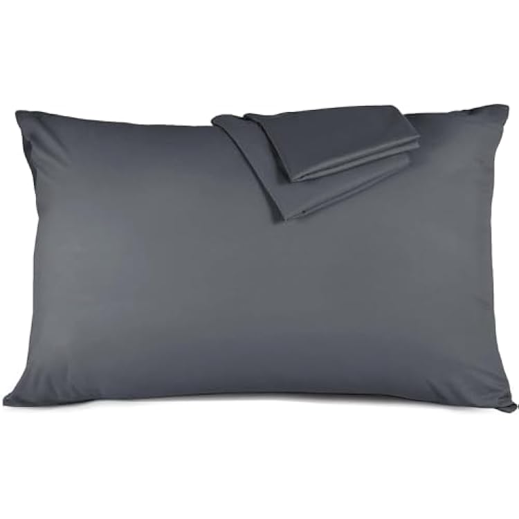 Toddler Pillowcase 13x18 - 100% Egyptian Cotton Travel Pillow Cases for Kids, Boys & Girls 500 Thread Count Nursery Pillow Covers Pack of 1 Piece Smart Zipper Closure 13x18 Inches Dark Grey