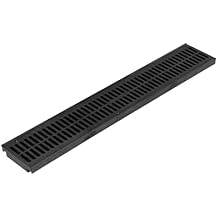 NDS 243-1 Spee-D Channel Drain Grate, 4-18-Inch wide X 2-Feet long, for Driveways, Patios, Pool Decks and Commercial Areas, Plastic, Black