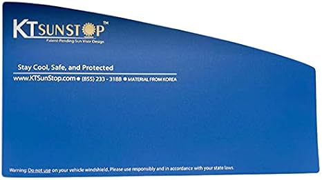 KT Sunstop Windshield Sunshade Side Windows - Best Car Window Shades Fit All Cars and Trucks - Blocks Sun, Glare and UV Rays Protects Drivers and Passengers - 1 Pack Non-Toxic Plastic