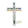 6 Inch Mother of Pearl Wall Crucifix Cross, Olive Wood Cross for Wall Covered with Mother of Pearl Made in the Holy Land