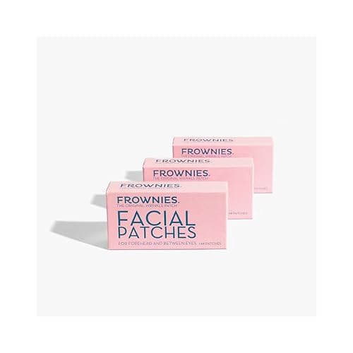 Frownies Forehead & Between the Eyes Wrinkle Patches 144 Non-Comedogenic Forehead Wrinkle Patches to Smooth & Soften the Look of Fine Lines & Eleven Lines For Overnight Use, 3 Pack