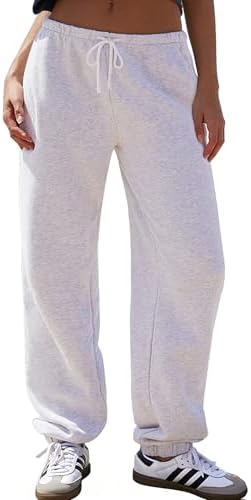 Ugerlov Women's Low Rise Fleece Lined Baagy Sweatpants 2026 Trendy Drawstring Lounge Casual Sweat Pants with Pockets